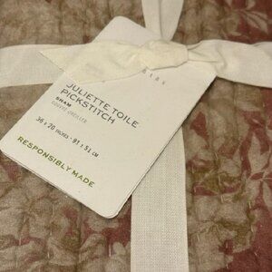 NEW S2 Pottery Barn Juliette Toile Reversible Pick-Stitch KING Shams Rosewood